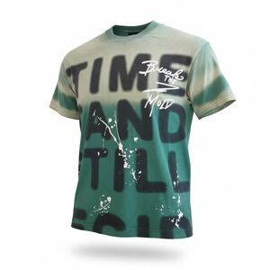 Supermade Mens Time‎ Stand Still Break The Mold Graphic T-Shirt Green Size M NWT